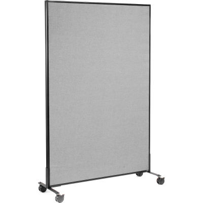 Interion® Mobile Office Partition Panel, 48-1/4"W x 75"H, Gray