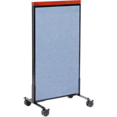 Interion® Mobile Deluxe Office Partition Panel, 24-1/4"W x 46-1/2"H, Bleu