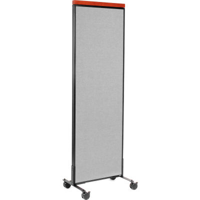 Interion® Mobile Deluxe Office Partition Panel, 24-1/4"W x 100-1/2"H, Gray