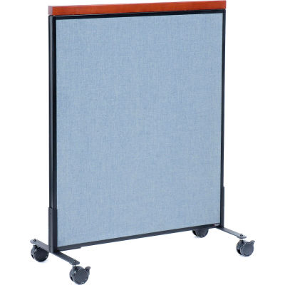 Interion® Mobile Deluxe Office Partition Panel, 36-1/4"W x 46-1/2"H, Bleu