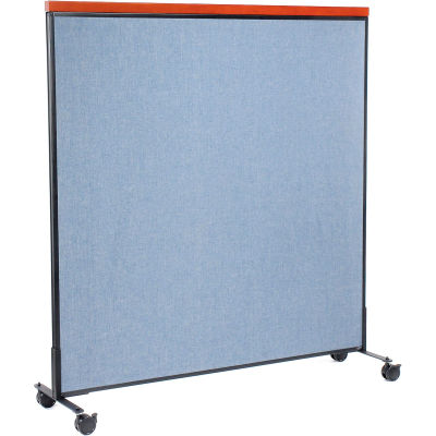 Interion® Mobile Deluxe Office Partition Panel, 60-1/4"W x 64-1/2"H, Bleu
