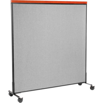 Interion® Mobile Deluxe Office Partition Panel, 60-1/4"W x 64-1/2"H, Gray