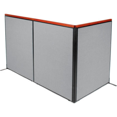 Interion® Deluxe Freestanding 3-Panel Corner Room Divider, 48-1/4"W x 61-1/2"H Panels, Gray