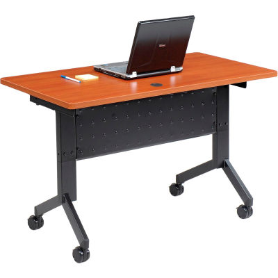 Interion® Table d’entraînement Flip-Top, 48"L x 24"W, Cherry