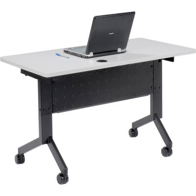 Interion® Table d’entraînement Flip-Top, 48"L x 24"W, Gris