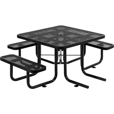 Table de pique-nique carrée™ Industrielle Mondiale de 46 pouces, accessible en fauteuil roulant, Noir