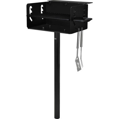 Global Industrial Park Grill Charcoal BBQ, In Ground