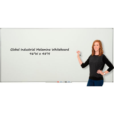 Global Industrial™ Melamine Dry Erase Whiteboard - 4' x 8' - Recto-verso