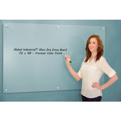 Global Industrial™ Frosted Glass Dry Erase Board, 72 » x 48 »