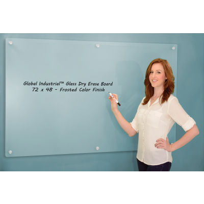 Global Industrial™ Frosted Glass Dry Erase Board, 72 « L x 48 « H