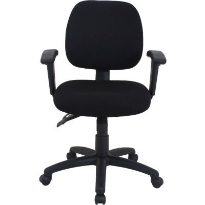 Interion® 24 Hour Fabric Task Chair With Mid Back & Adjustable Arms, Black