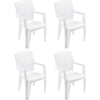 Interion® Outdoor Resin Stacking Chair - White - Pkg Qty 4
