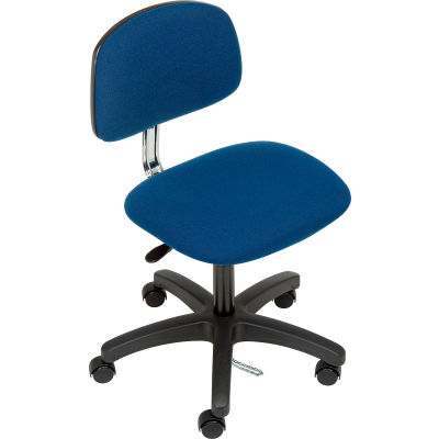 Chaise interion® ESD avec le milieu du dos, tissu, bleu