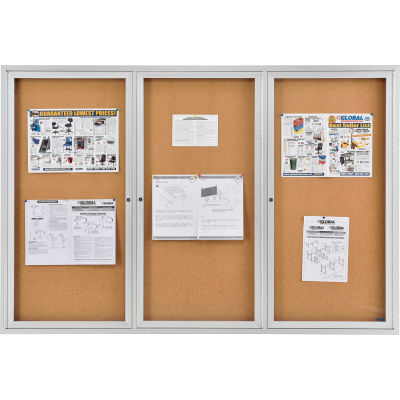 Enclosed Cork Bulletin Board, Enclosed Cork Board With Sliding Glass Door