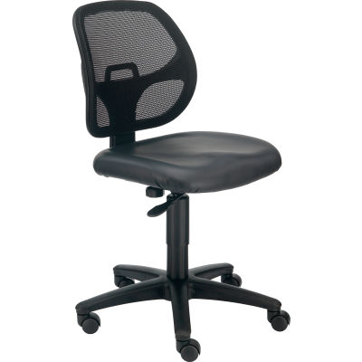 Chaise de bureau interion® mesh avec le dos moyen, vinyle, noir