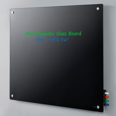Global Industrial™ Magnetic Glass Dry Erase Board - 48 x 36 - Noir