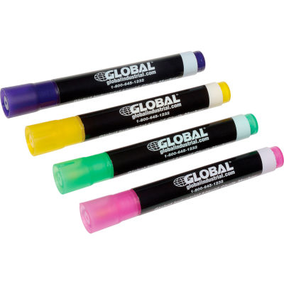 Global Industrial™ Wet Erase Chalk Markers - Pastels - Paquet de 4