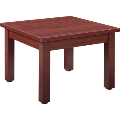 Interion® Table d’extrémité en bois - 24 po x 24 po - Acajou