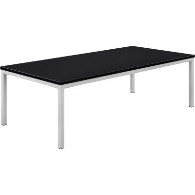 Interion® Table basse en bois avec cadre en acier - 48 po x 24 po - Noir