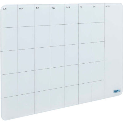 Global Industrial™ Glass Cubicle Calendar Dry Erase Board, Mensuel, 24"W x 14"H