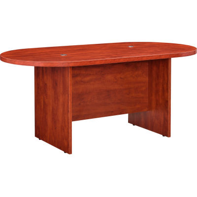 Interion® Racetrack Conference Table, 6'L, Cherry
