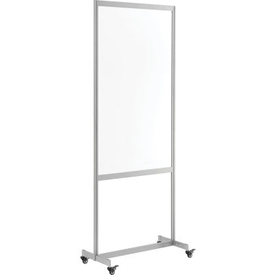 Global Industrial™ Clear Mobile Divider, Acrylic, 30"W x 75"H 