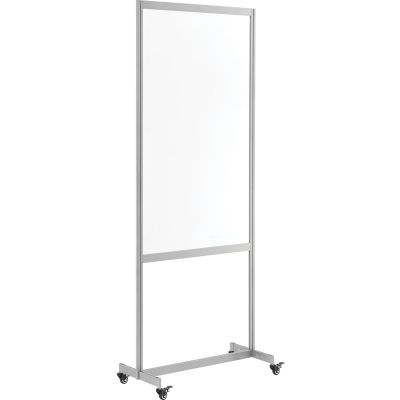 Global Industrial Clear Mobile Divider, Acrylic, 30"W x 75"H