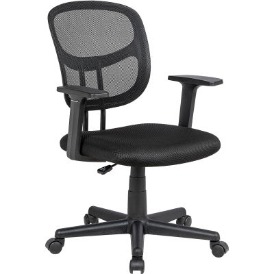 Chaise de Back Office en maille Interion® avec soutien lombaire, siège en tissu, noir