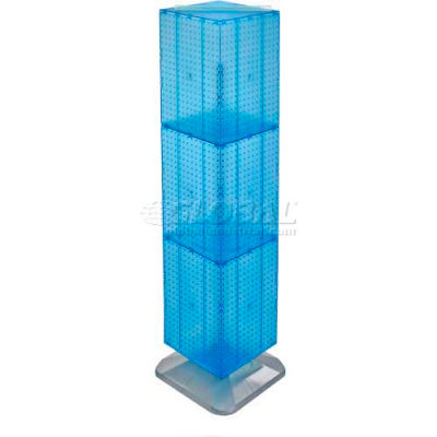 Azar Displays 701464-BLU 4-Sided Interlocking Pegboard Floor Display, 14" x 60", Blue Opaque