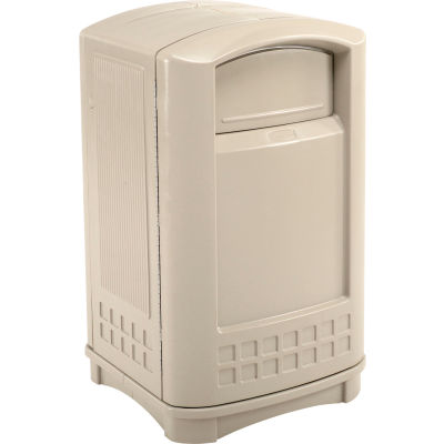 Poubelle Rubbermaid Plaza, 50 gallons - Beige