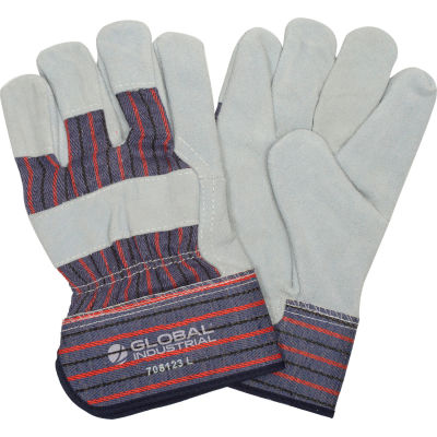 Global Industrial™ Gants de sécurité en cuir avec manchette de sécurité 2-1/2, Large, 1 Paire - Qté par paquet : 12