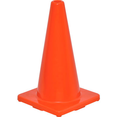 Global Industrial™ 18" Traffic Cone, Non-Reflective, Solid Orange Base, 2-1/2 lbs