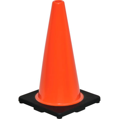 Global Industrial™ 18" Traffic Cone, Non-Reflective, Black Base, 3 lbs