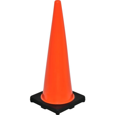 Global Industrial™ 36" Traffic Cone, Non-Reflective, Black Base, 10 lbs