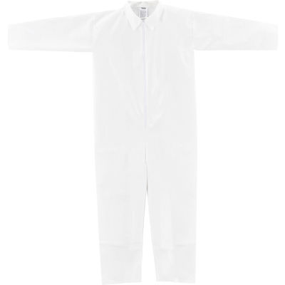 Global Industrial™ Coverall microporous jetable, Poignets ouverts/ankles, Blanc, X-Large, 25/Case
