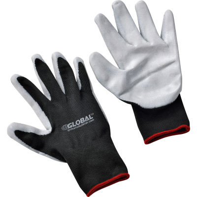 Global Industrial™ Foam Nitrile Coating Gants, gris/noir, petit, 1 paires - Qté par paquet : 12