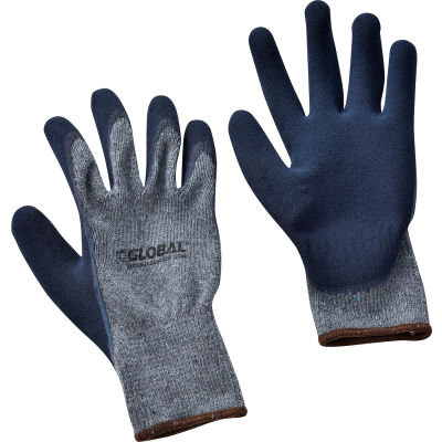 Global Industrial™ Ultra-Grip Foam Latex Coating Gants enduits de latex, tricot poly/coton, noir/gris, grand - Qté par paquet : 12