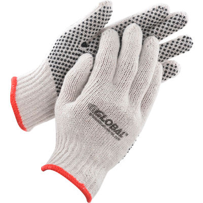 Global Industrial™ PVC Dot Knit Gloves, Single-Sided, Black, Small, 1-Dozen