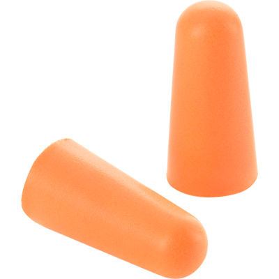 Global Industrial™ Bullet Earplugs, Tapered, Uncorded, NRR 32 dB, 200 Pairs/Box