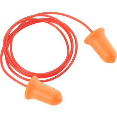 Global Industrial™ Bell Earplugs, Contour, Corded, NRR 32 dB, 100 paires/boîte