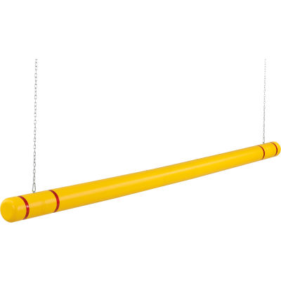 Global Industrial™ Clearance Bar, 104" to 120" L, Yellow With Red Tape, HDPE