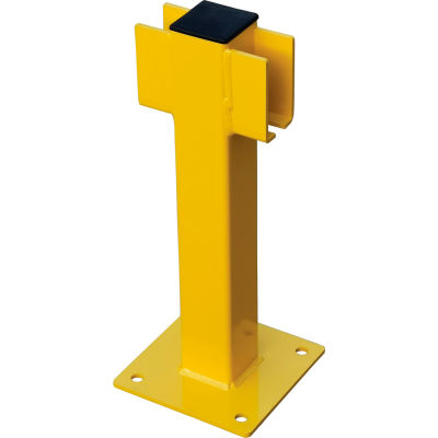Global Industrial™ Steel Lift-Out Guard Rail In-Line Post, Single-Rail, 20"H, Yellow