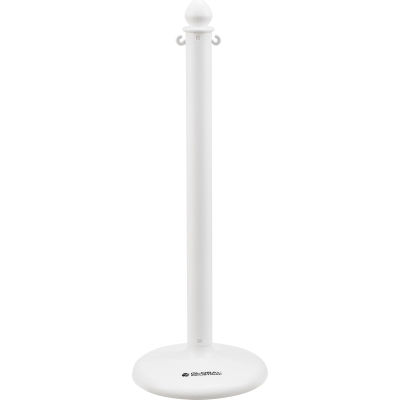 Poteau de stanchion en plastique industriel mondial™ à moyen service, 40"H, blanc