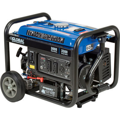 Global Industrial™, 3000 Watts, Portable Generator, Gasoline, Electric/Recoil Start, 120V