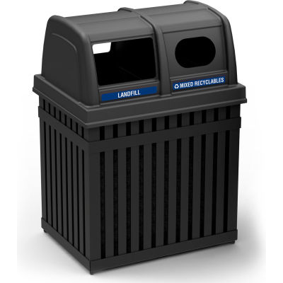 Parkview Recycling & Trash Can, 50 Gallon, Noir
