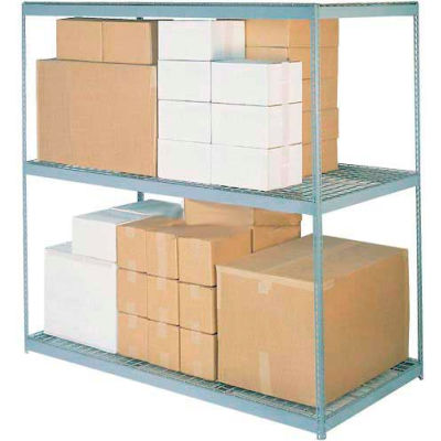 Global Industrial 3 Shelf, Wide Boltless Shelving, 2400 lb Cap, 96"L x 36"P x 60"H, Wire Deck, États-Unis