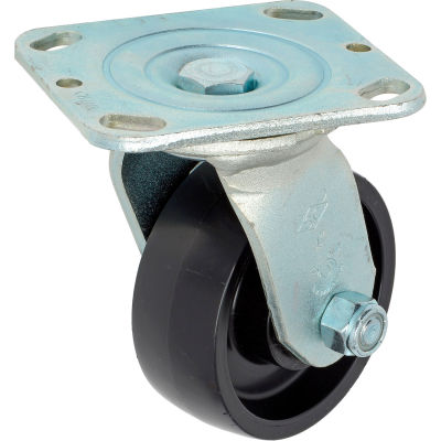 Global Industrial™ Heavy Duty Swivel Plate Caster 4" Molded Plastic Wheel 420 Lb. Capacité