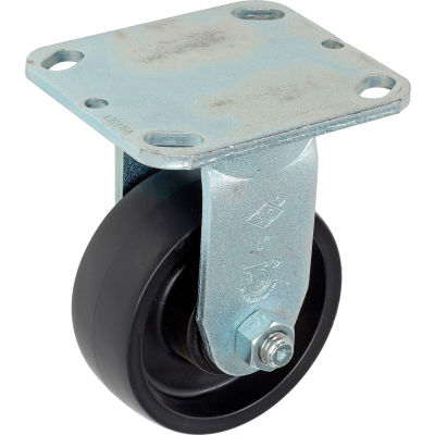 Global Industrial™ Heavy Duty Rigid Plate Caster 4" Molded Plastic Wheel 420 Lb. Capacity