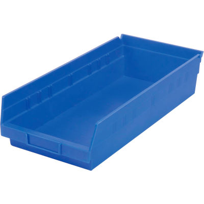 Akro-Mils Plastique Nesting Storage Shelf Bin 30158 - 8-3/8 po L x 17-7/8 po L x 4 po H Bleu - Qté par paquet : 12
