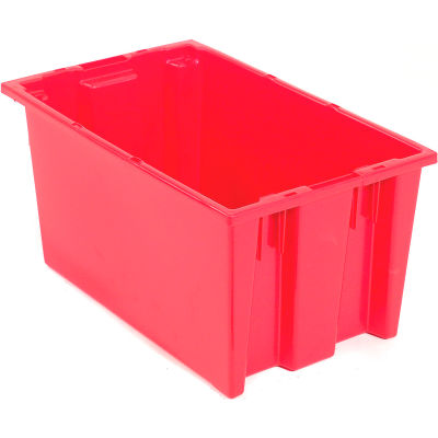 Global Industrial™ Stack and Nest Storage Container SNT185 No Lid 18 x 11 x 9, Red - Pkg Qty 6